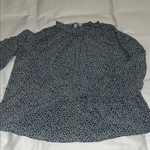 Madewell Navy Floral Blouse